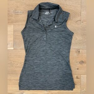 Nike Golf Gray Sleeveless Polo Top dri fit XS